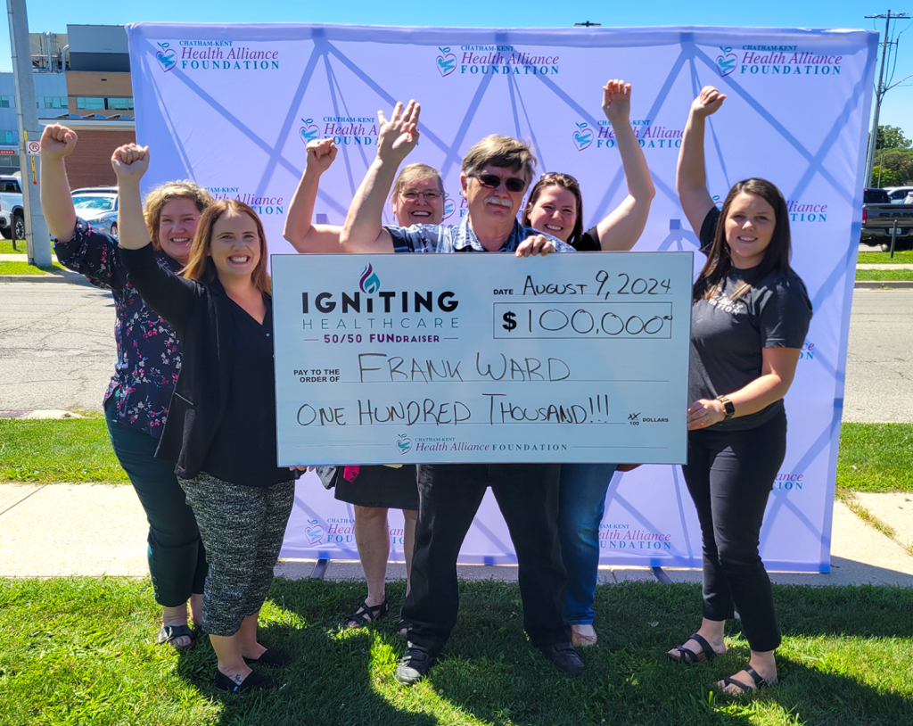 Frank Ward of Chatham takes home a six-figure payday in the Igniting Healthcare Summer 50/50