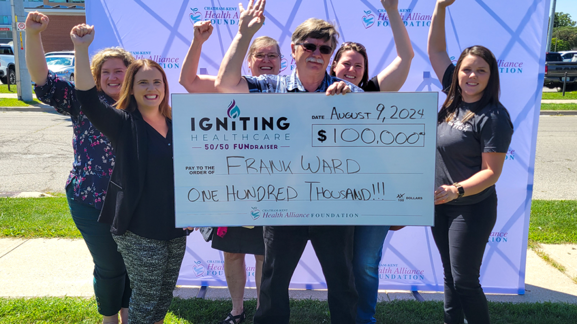 Frank Ward of Chatham takes home a six-figure payday in the Igniting Healthcare Summer 50/50